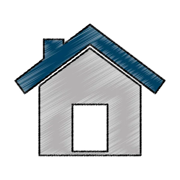 House exterior isolated icon — Stock Vector