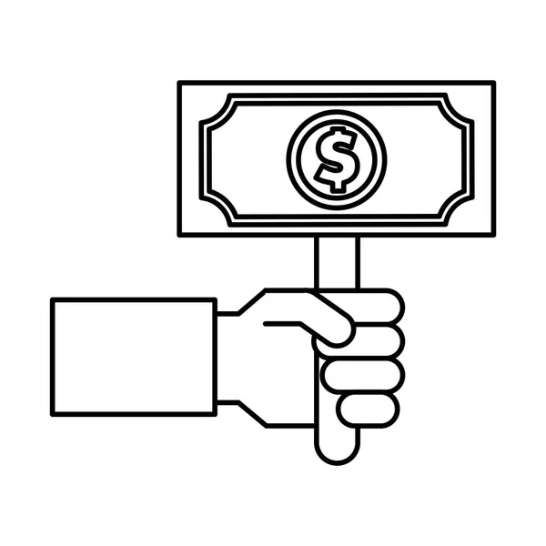 Bill money isolated icon — Stock Vector