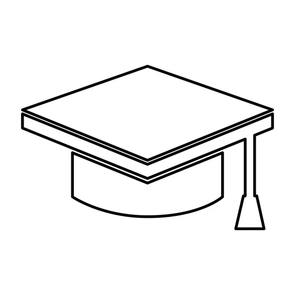 Graduacyjnej kapelusz na białym tle ikona — Wektor stockowy