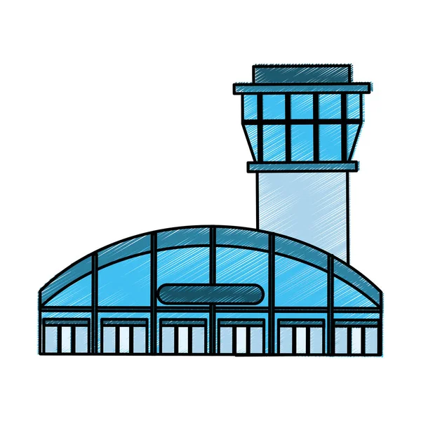 Flughafen Tower Control Ikone — Stockvektor