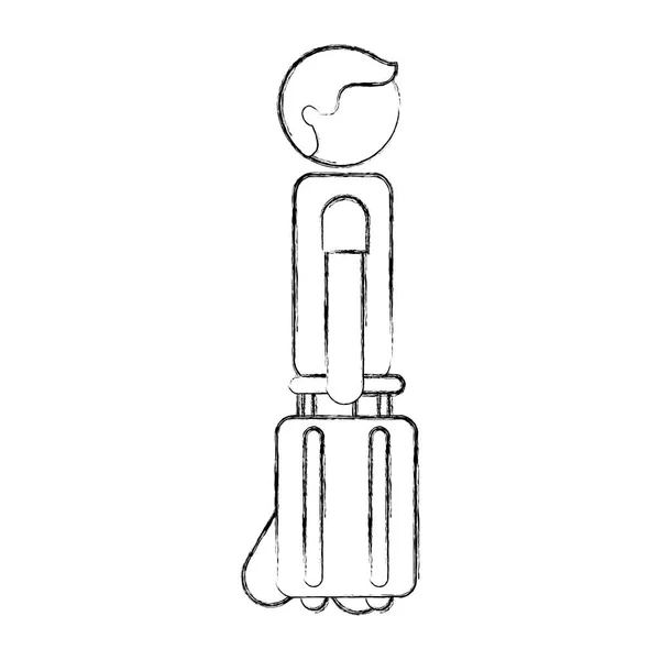 Τουριστική σιλουέτα με βαλίτσα — Διανυσματικό Αρχείο