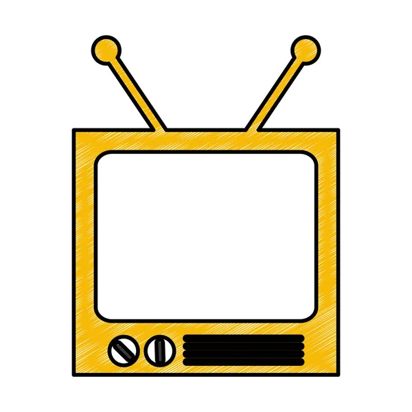 Retro tv izole simgesi — Stok Vektör