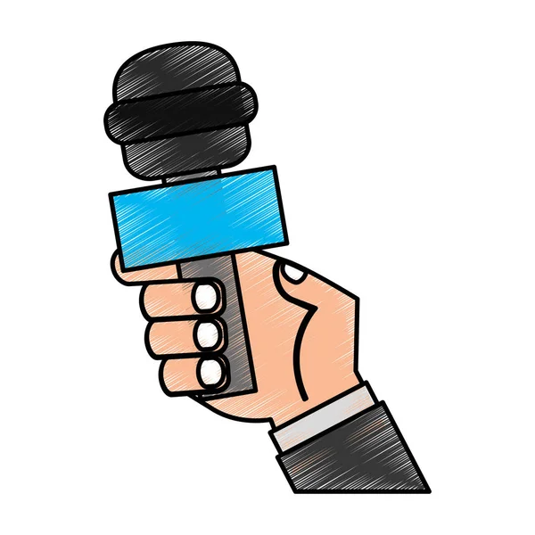 Journalist microfoon geïsoleerde pictogram — Stockvector
