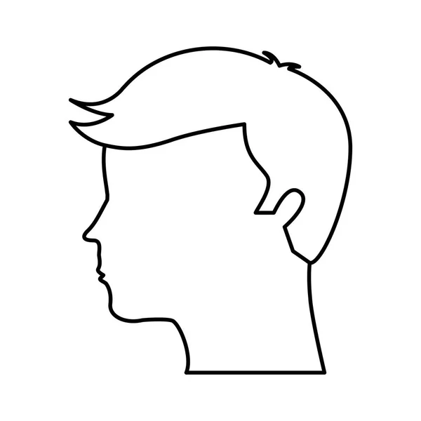 Profil humain icône isolée — Image vectorielle