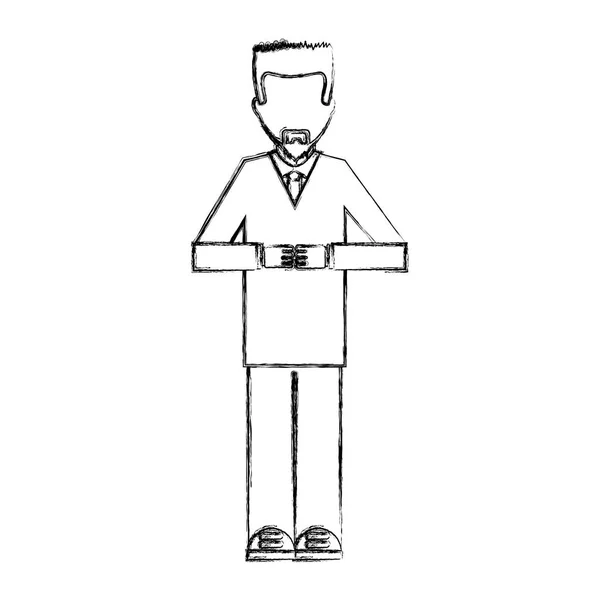 Ikon karakter avatar ilmiah - Stok Vektor