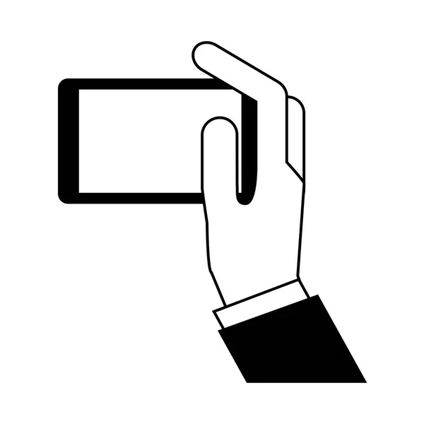 Hände Benutzer Smartphone-Symbol — Stockvektor