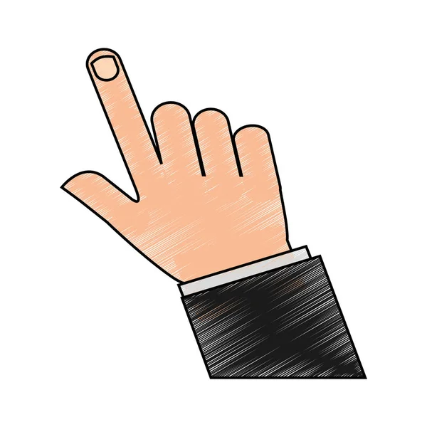 Mains touche humaine icône — Image vectorielle