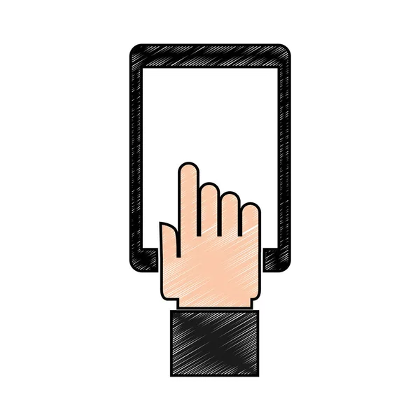 Mains utilisateur smartphone icône — Image vectorielle