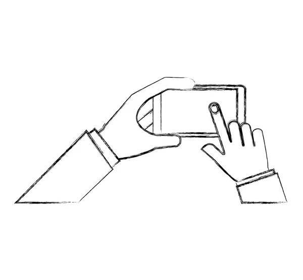 Εικονίδιο χρήστη smartphone για τα χέρια — Διανυσματικό Αρχείο