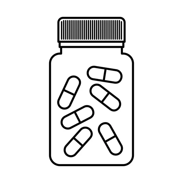 Bottiglia di medicinale icona isolata — Vettoriale Stock