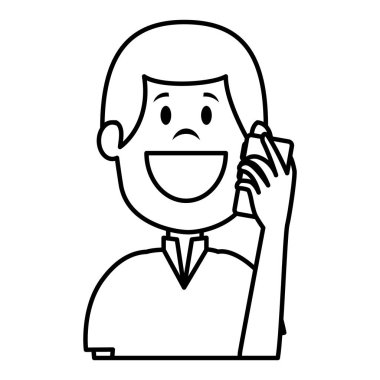 smartphone avatar karakter ile genç adam