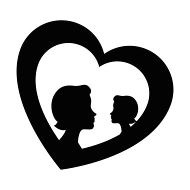 kalp ile anne siluet