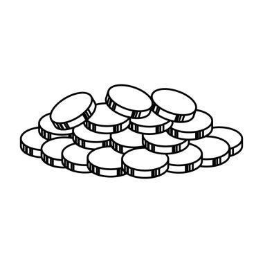 paralar hazine izole simgesi