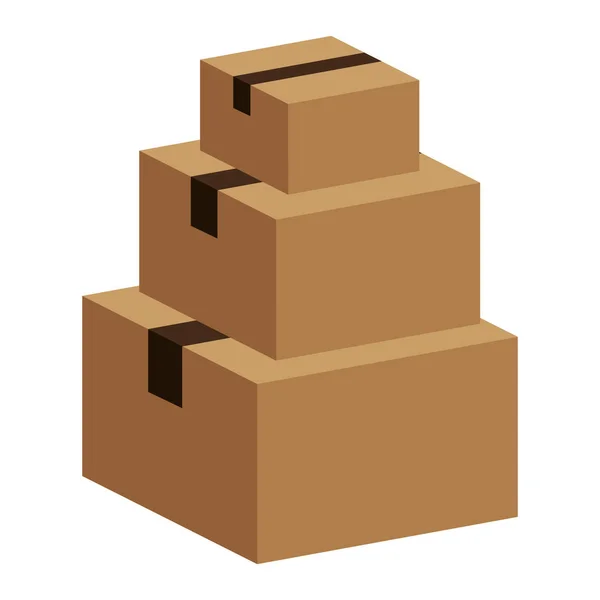 Caja de cartón icono de embalaje — Vector de stock