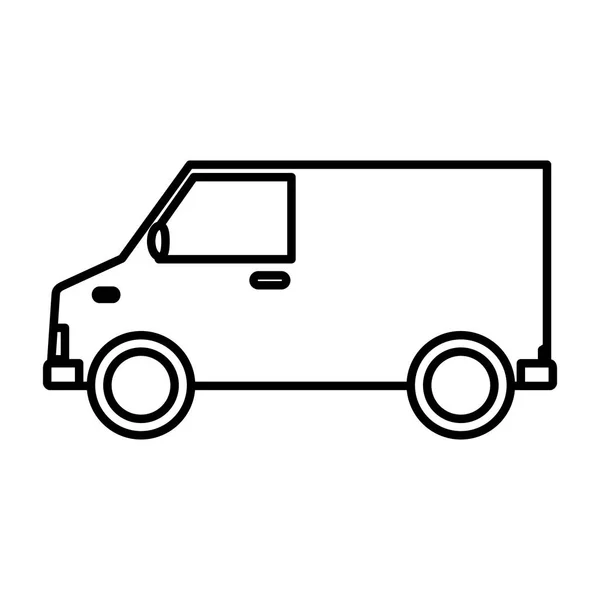 Icona isolato veicolo furgone consegna — Vettoriale Stock