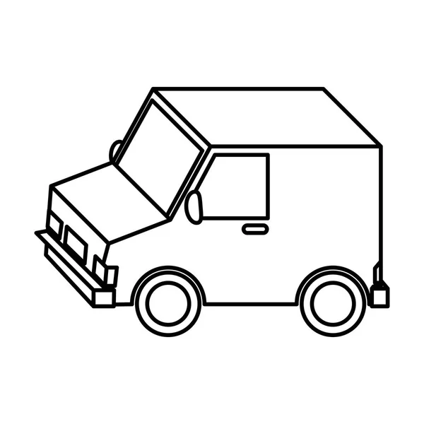 Ikona na białym tle dostawy van pojazdu — Wektor stockowy