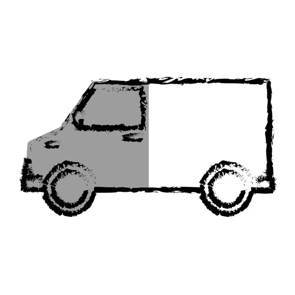 Icona isolato veicolo furgone consegna — Vettoriale Stock