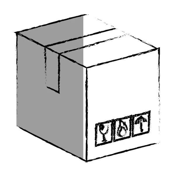 Boîte carton emballage icône — Image vectorielle