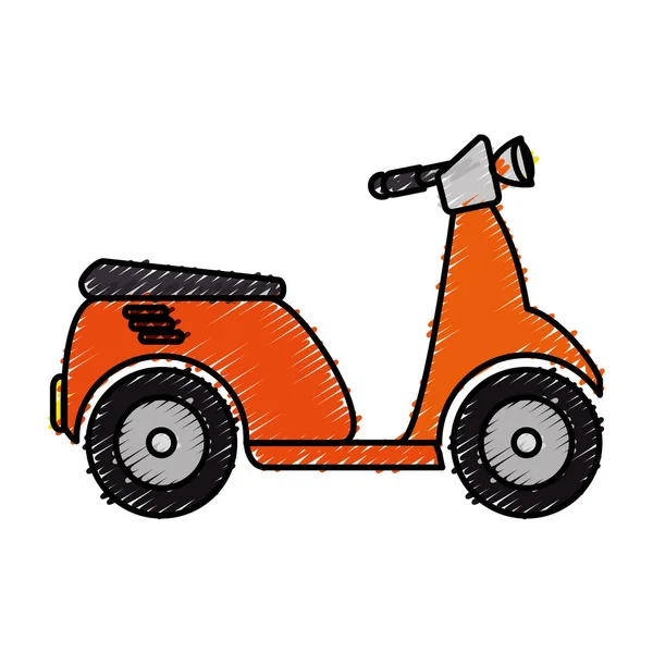 Scooter motosiklet izole simgesi — Stok Vektör