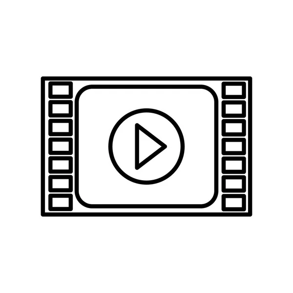 Botón de reproducción película aislado icono — Vector de stock