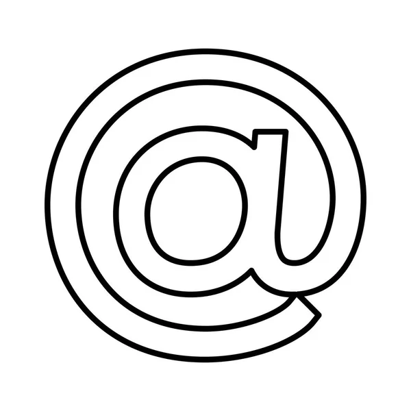 Symbole arroba icône isolée — Image vectorielle