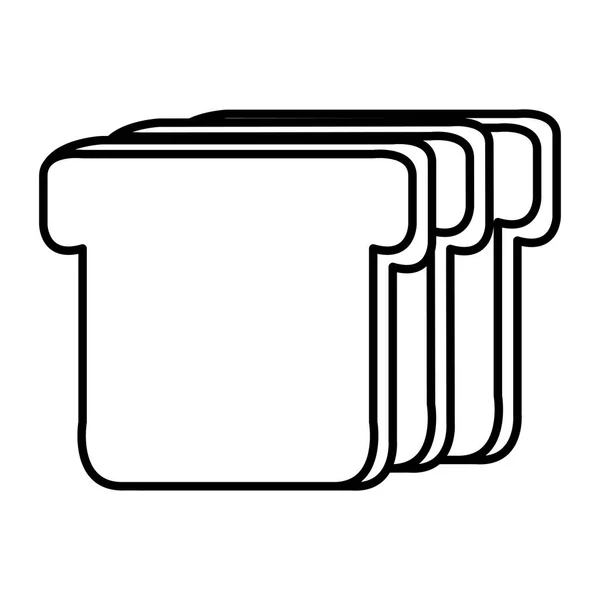 Lahodný plátek chleba izolované ikona — Stockový vektor
