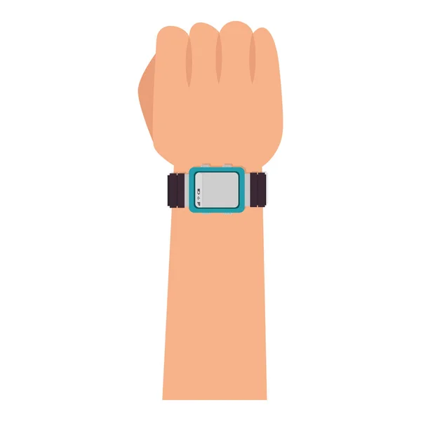 Time smartwatch atch isolated icon — Stock Vector