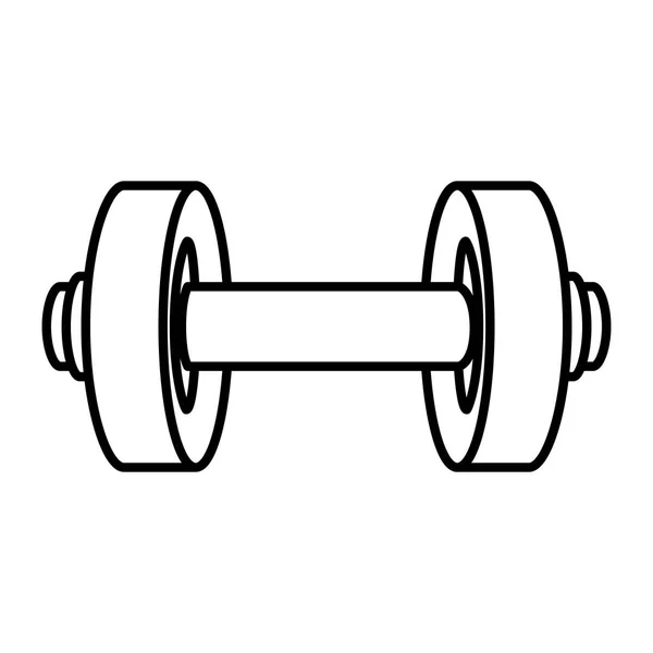 Gewichtheffen dumbell pictogram — Stockvector