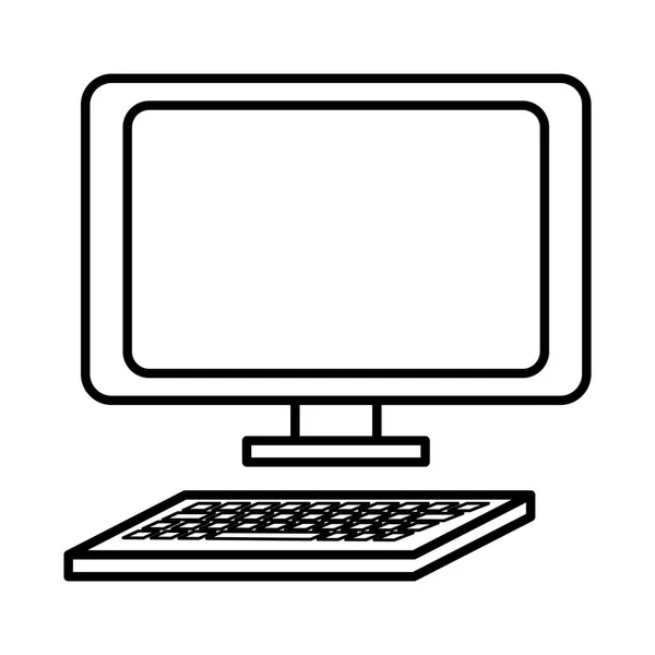 Ícone isolado desktop computador — Vetor de Stock