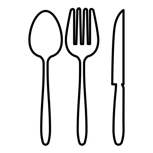 Cutlery set isolated icon — Stock Vector