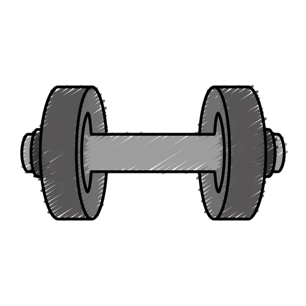 Levantamiento de pesas dumbell icono — Vector de stock