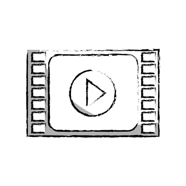 Botón de reproducción película aislado icono — Vector de stock