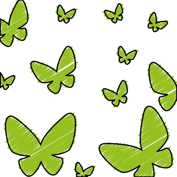 Butterflies pattern isolated icon — Stock Vector