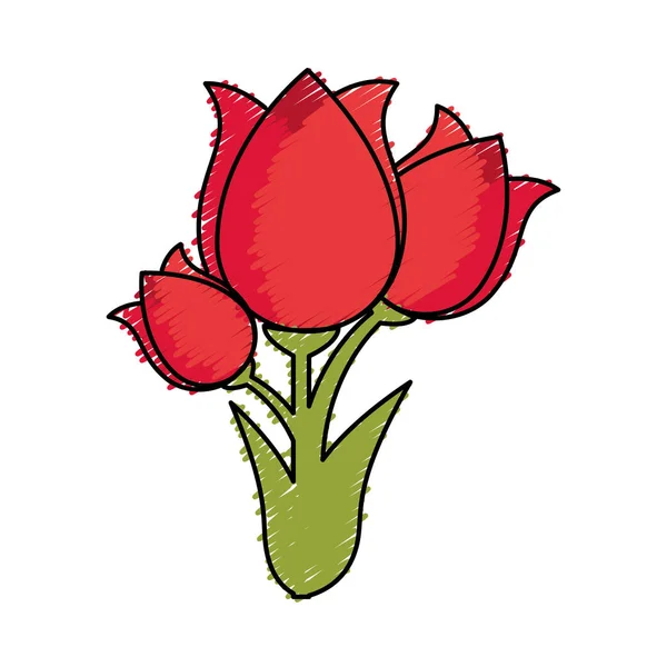 可爱的玫瑰装饰图标 — 图库矢量图片