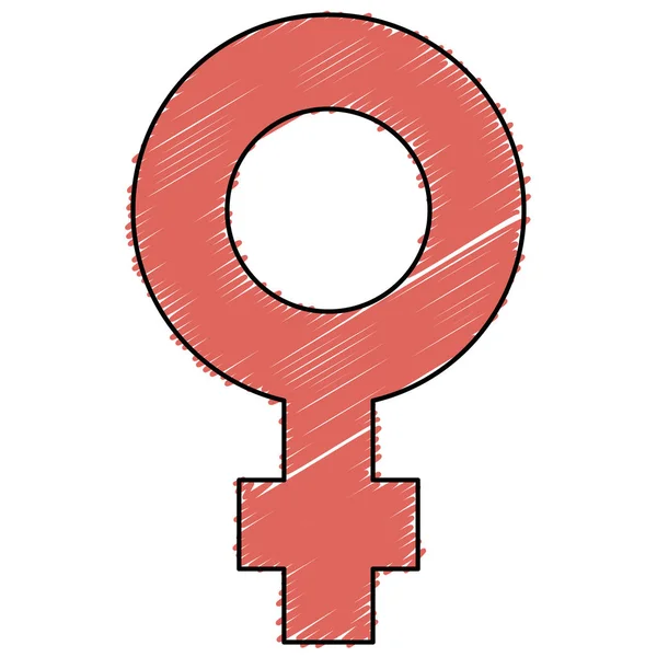 Femenine szimbólum izolált ikon — Stock Vector