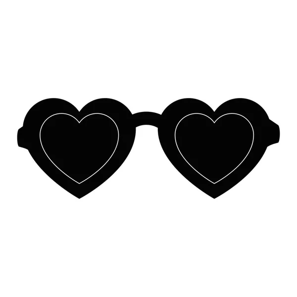Sluneční brýle s izolované ikony srdce — Stockový vektor