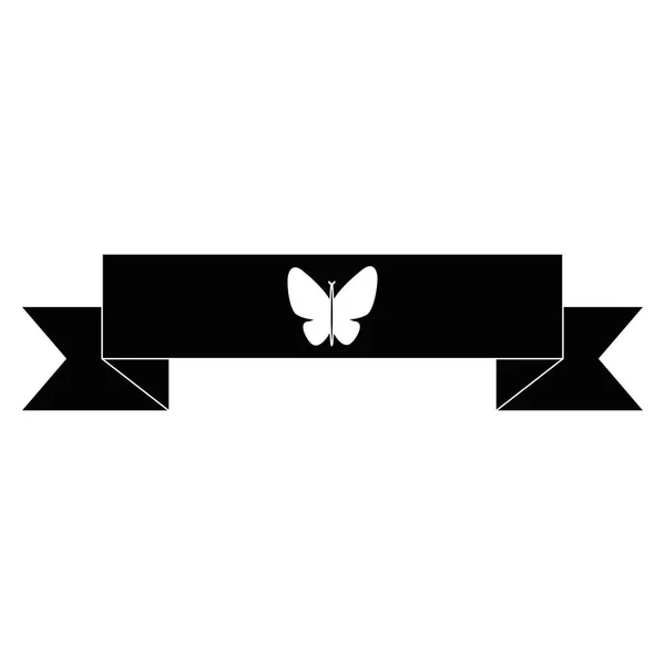 Стрічка з іконою декоративної рамки метелика — стоковий вектор