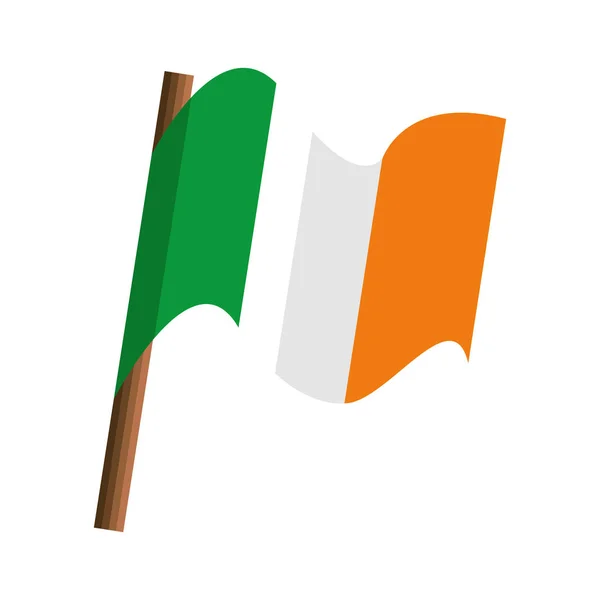 Irland landet isolerade flaggikonen — Stock vektor
