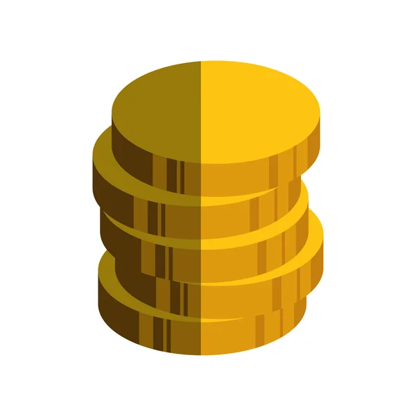 Coins treasure isolerade ikonen — Stock vektor