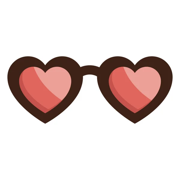 Gafas de sol con icono de corazón aislado — Vector de stock