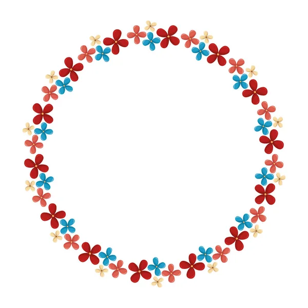 Floral circulaire frame pictogram — Stockvector