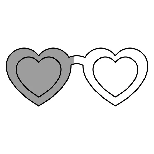 Zonnebril met hart geïsoleerde pictogram — Stockvector