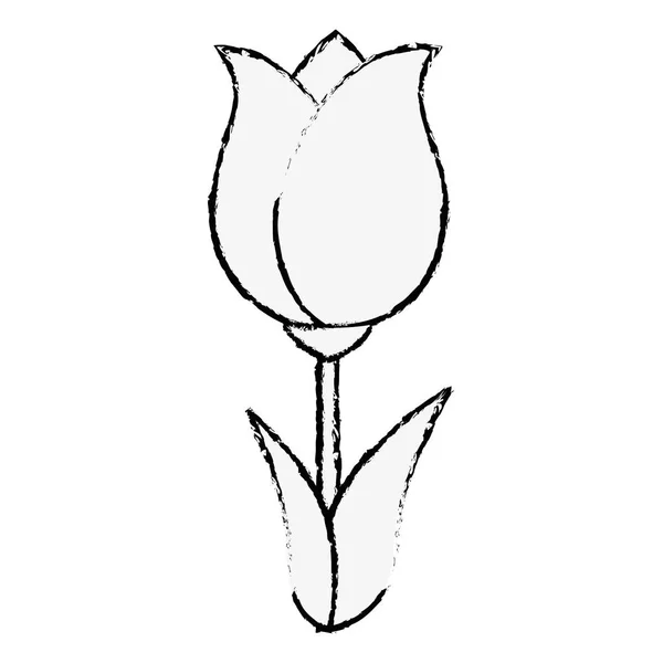 Roztomilý květ dekorativní ikona — Stockový vektor