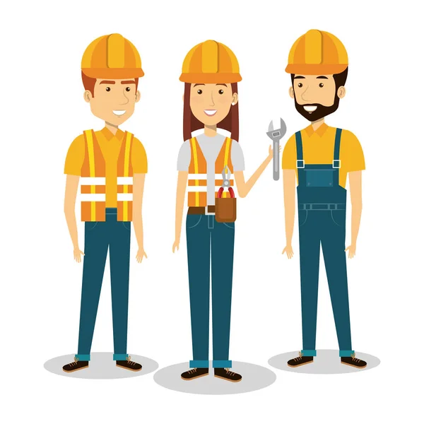 Profesionales de la construcción personas personajes — Vector de stock