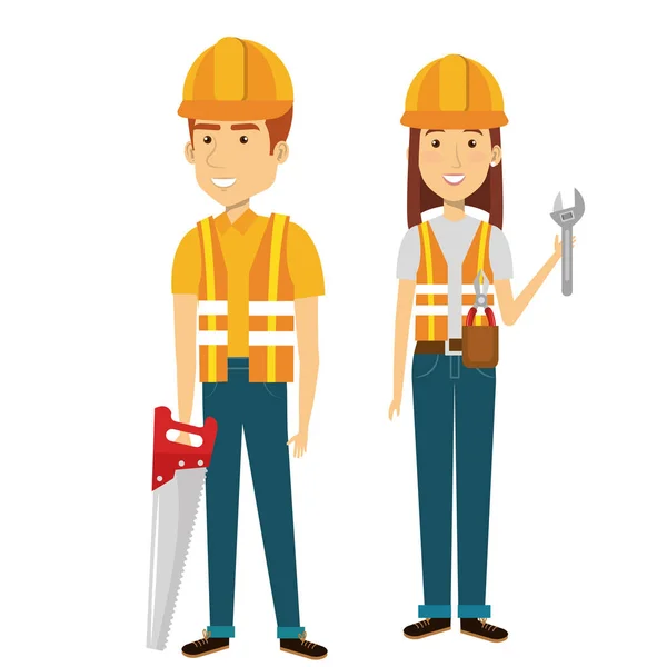 Professional construction people characters — Stock Vector