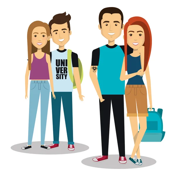 Young people style characters — Stock Vector