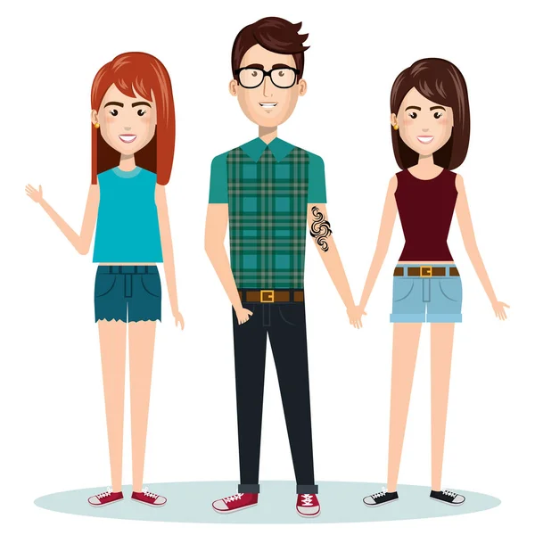 Young people style characters — Stock Vector