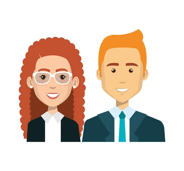 Les gens d'affaires avatars personnages icône — Image vectorielle