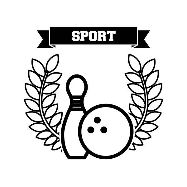 Boliche ícone emblema esporte —  Vetores de Stock