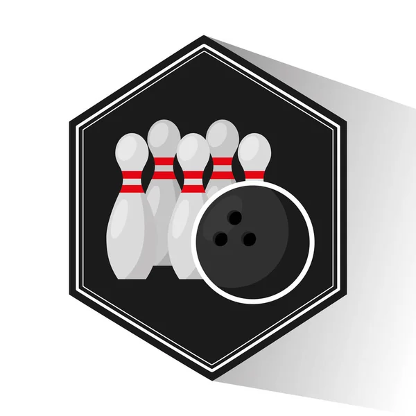 Bowling sport emblem ikonen — Stock vektor